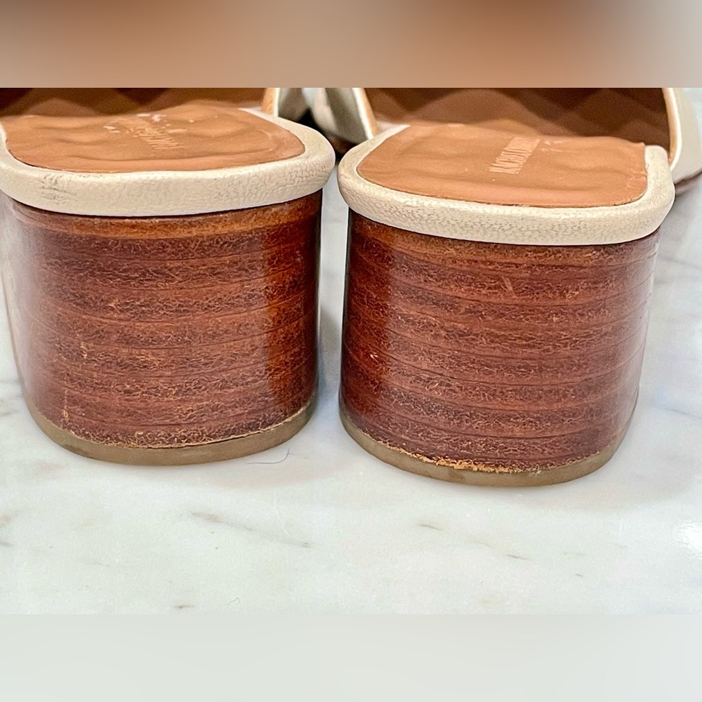 Rachel Comey Leather Mules, 2” block heel, cream&brown, 9.5, EUC - Picture 9 of 11